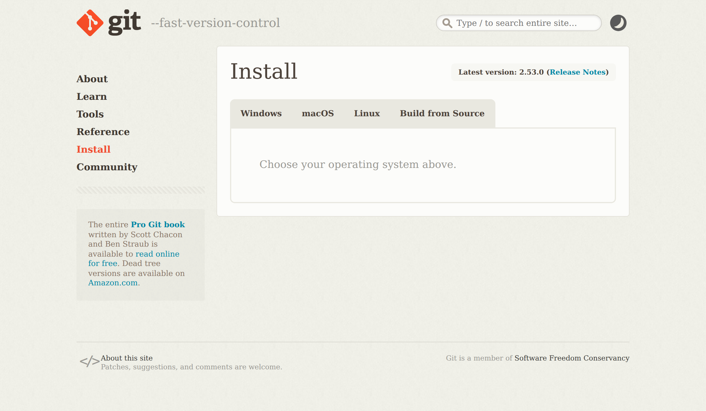 Git 공식 다운로드 페이지