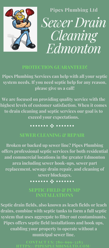 Do you have a clogged drain? If yes, then you are at the right place, Pipes Plumbing LTD provides the best solution to your problem. Hire Sewer Drain Cleaning Edmonton to fix your drain. Contact us now at 780-699-3283 to enjoy affordable services. Visit: https://pipesplumbingltd.com/drain-septic-cleaning/