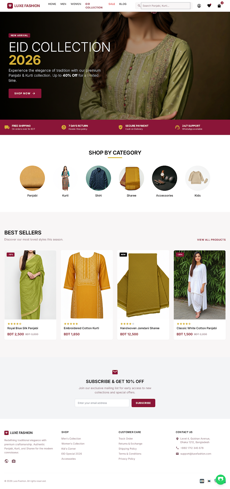 Aura Luxe: Premium South Asian Fashion E-Commerce & Reseller Platform Gallery Asset 2