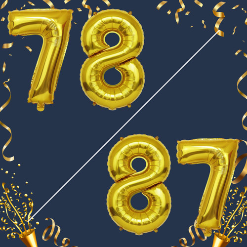 40 Inch Big Gold Large Number 78 87 Mylar Foil Balloon For Helium & Air Filled Premium Self Seal Bal.jpg
