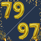 40 Inch Big Gold Large Number 79 97 Mylar Foil Balloon For Helium &amp; Air Filled Premium Self Seal Bal