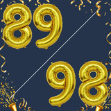 40 Inch Big Gold Large Number 89 98 Mylar Foil Balloon For Helium &amp; Air Filled Premium Self Seal Bal