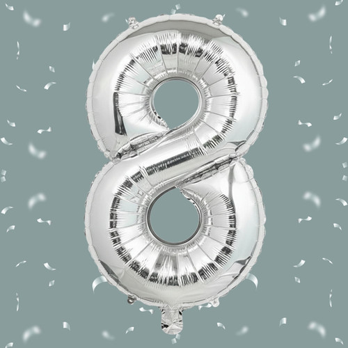 32 Inch Big Sliver Large Number 8 Mylar Foil Balloon For Helium & Air Filled Premium Self Seal Ballo.jpg