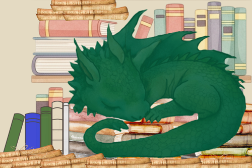 henry lil dragon with hoard of books.png