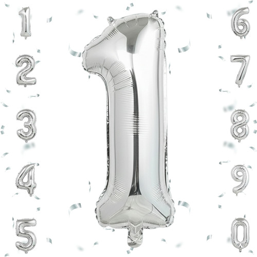 32 Inch Big Sliver Large Number 1 Mylar Foil Balloon For Helium & Air Filled Premium Self Seal Ballo.jpg