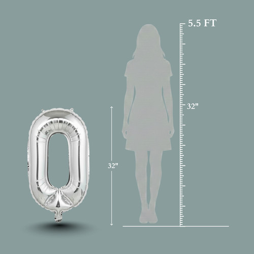 32 Inch Big Sliver Large Number 0 Mylar Foil Balloon For Helium & Air Filled Premium Self Seal Ballo.jpg