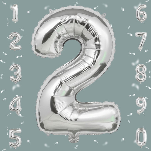 32 Inch Big Sliver Large Number 2 Mylar Foil Balloon For Helium & Air Filled Premium Self Seal Ballo.jpg