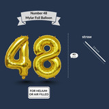 40 Inch Big Gold Large Number 48 Mylar Foil Balloon For Helium &amp; Air Filled Premium Self Seal Balloo