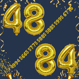 40 Inch Big Gold Large Number 48 84 Mylar Foil Balloon For Helium &amp; Air Filled Premium Self Seal Bal