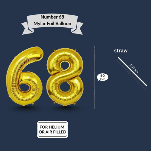 40 Inch Big Gold Large Number 68 Mylar Foil Balloon For Helium & Air Filled Premium Self Seal Balloo.jpg