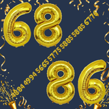 40 Inch Big Gold Large Number 68 86 Mylar Foil Balloon For Helium &amp; Air Filled Premium Self Seal Bal