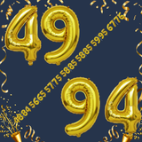 40 Inch Big Gold Large Number 49 94 Mylar Foil Balloon For Helium &amp; Air Filled Premium Self Seal Bal