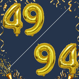 40 Inch Big Gold Large Number 49 94 Mylar Foil Balloon For Helium &amp; Air Filled Premium Self Seal Bal