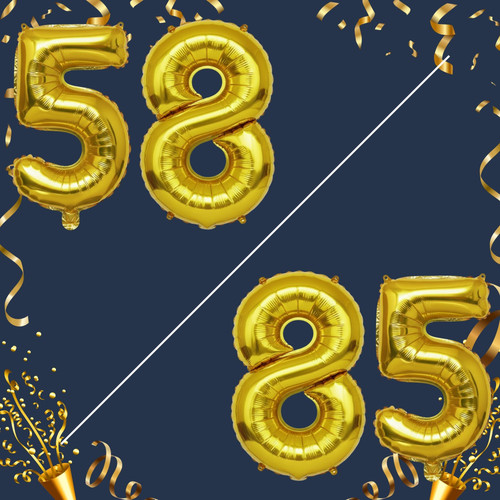 40 Inch Big Gold Large Number 58 85 Mylar Foil Balloon For Helium & Air Filled Premium Self Seal Bal.jpg
