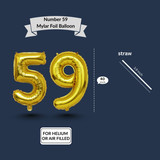 40 Inch Big Gold Large Number 59 Mylar Foil Balloon For Helium &amp; Air Filled Premium Self Seal Balloo