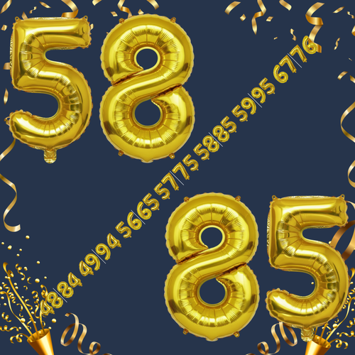 40 Inch Big Gold Large Number 58 85 Mylar Foil Balloon For Helium & Air Filled Premium Self Seal Bal.png