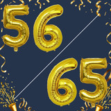 40 Inch Big Gold Large Number 56 65 Mylar Foil Balloon For Helium &amp; Air Filled Premium Self Seal Bal