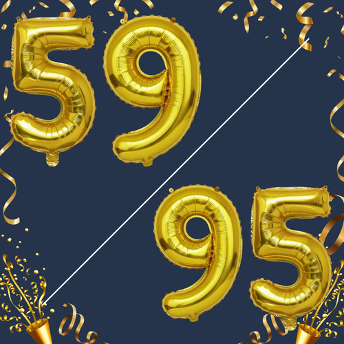 40 Inch Big Gold Large Number 59 95 Mylar Foil Balloon For Helium & Air Filled Premium Self Seal Bal.jpg