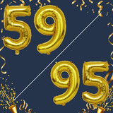40 Inch Big Gold Large Number 59 95 Mylar Foil Balloon For Helium &amp; Air Filled Premium Self Seal Bal