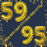 40 Inch Big Gold Large Number 59 95 Mylar Foil Balloon For Helium &amp; Air Filled Premium Self Seal Bal