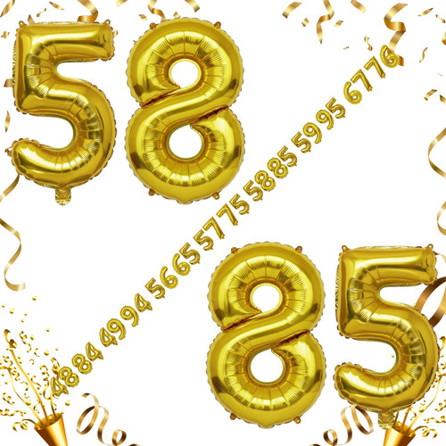 40 Inch Big Gold Large Number 58 85 Mylar Foil Balloon For Helium & Air Filled Premium Self Seal Bal.jpg