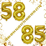 40 Inch Big Gold Large Number 58 85 Mylar Foil Balloon For Helium &amp; Air Filled Premium Self Seal Bal