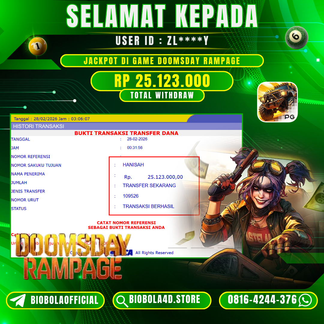 JP DOOMSDAY RAMPAGE 25 JT DI BAYAR LUNAS !!