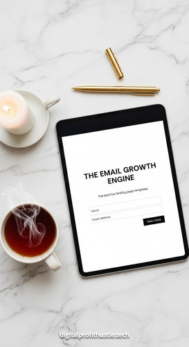 40 Overhead shot of an iPad displaying a lead capture form a gold pen a white candle and a ceramic c.jpg