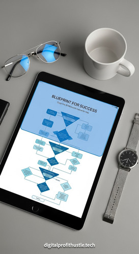 48 Flat lay of an iPad showing a funnel flowchart in blue tones a pair of bluelight glasses a silver.jpg