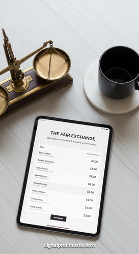 74 Flat lay of an iPad displaying a pricing table a set of vintage weighing scales a white marble co.jpg