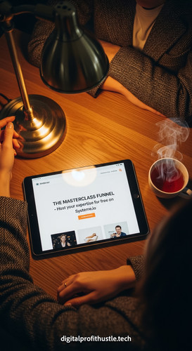 75 Overhead shot of a tablet with a webinar registration page a brass desk lamp a pair of tweed blaz.jpg