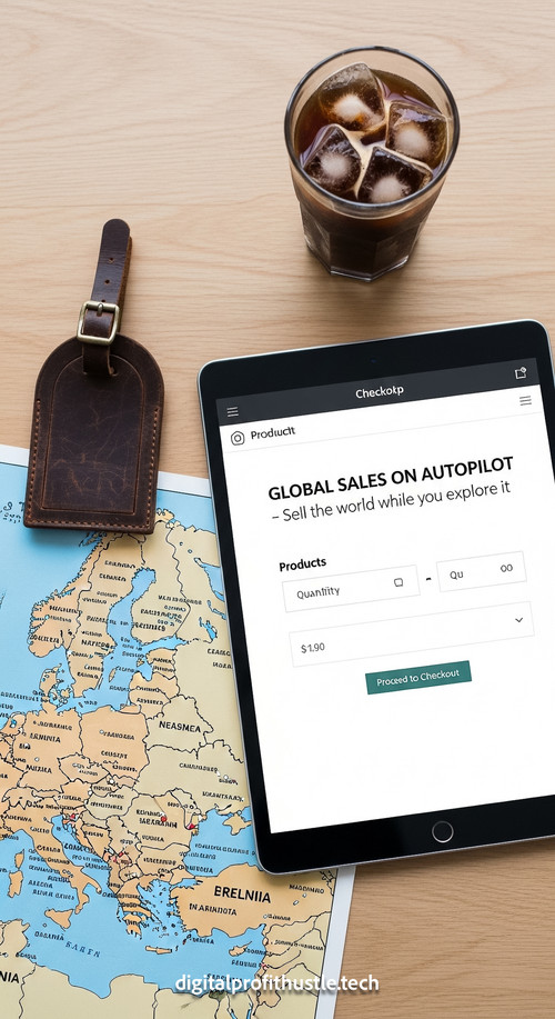 88 Topdown view of a tablet displaying a checkout page a leather luggage tag a map of Europe and a c.jpg