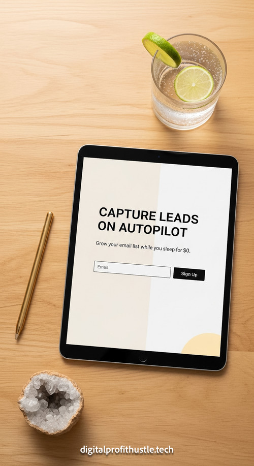 106 Overhead view of a tablet displaying a lead capture page a gold stylus a small crystal geode and.jpg