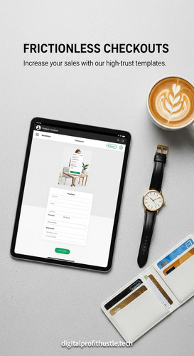 108 Topdown view of a tablet showing a product checkout page a gold watch a white leather card holde.jpg