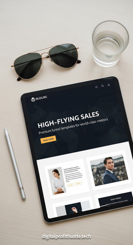 98 Overhead shot of a tablet displaying a sales page a silver stylus a pair of aviation sunglasses a.jpg