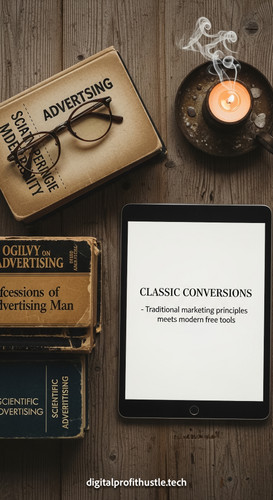 156 Overhead shot of a tablet with a lead magnet mockup a stack of vintage marketing books a pair of.jpg