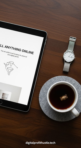 128 Topdown view of a tablet displaying a product page a silver watch a grey felt coaster and a cup .jpg