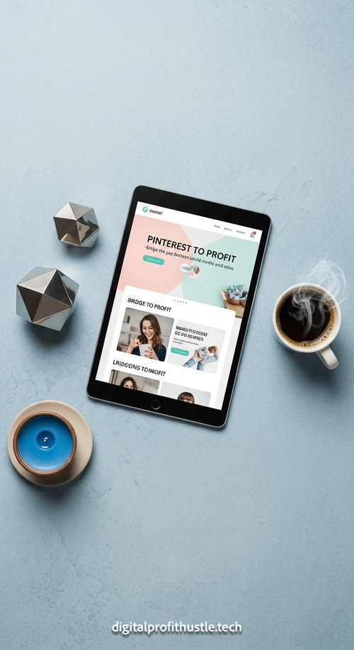 131 Flat lay of a tablet showing a bridge page design a silver paperweight a small blue candle and a.jpg