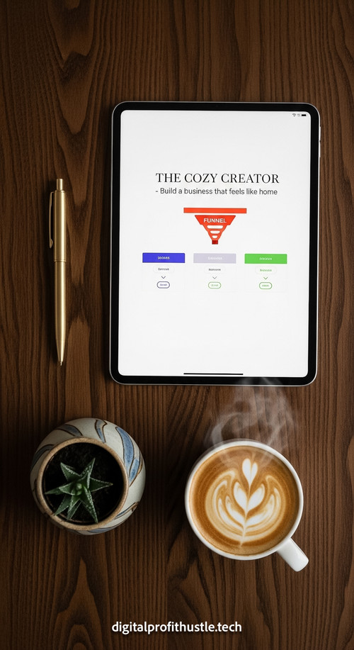 185 Flat lay of an iPad on a dark oak desk showing a clean funnel layout a brass pen a small ceramic.jpg