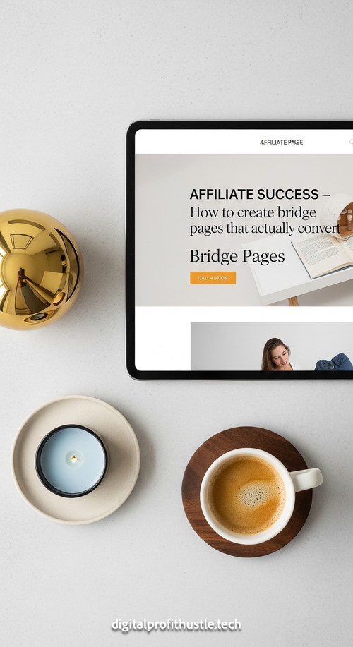 181 Flat lay of a tablet showing a bridge page design a gold paperweight a small blue candle and a c.jpg