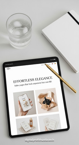 196 Overhead shot of a tablet with a sales page design a gold stylus a white notebook and a glass of.jpg