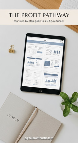 3 Flat lay of an iPad showing a sales funnel blueprint a gold paperclip a linen notebook with GROWTH.jpg