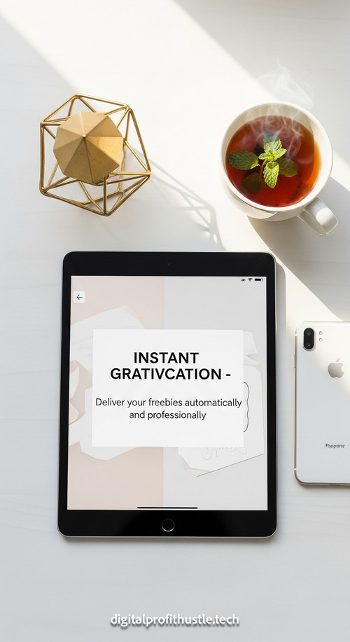 17 Flat lay of an iPad showing a lead magnet delivery page a gold paperweight a white iPhone and a c.jpg