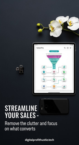 23 Flat lay of an iPad showing a funnel flowchart a silver paperclip a black iPhone and a sprig of w.jpg