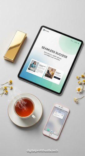 47 Flat lay of an iPad showing a lead magnet delivery page a gold paperweight a pink iPhone and a cu.jpg