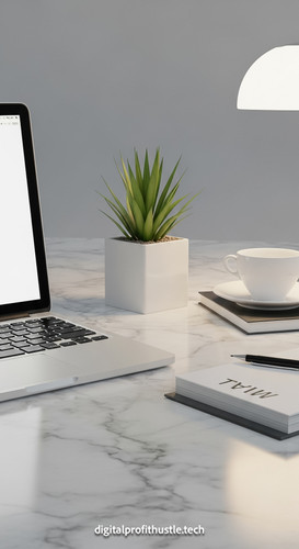 44 Overhead view of an iPad showing a funnel flowchart a gold paperclip a pink calculator and a latt.jpg