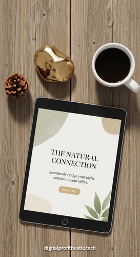 37 Flat lay of a tablet showing a bridge page design a gold paperweight a small pinecone and a cup o.jpg