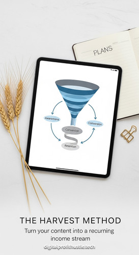 33 Flat lay of an iPad showing a sales funnel blueprint a gold paperclip a notebook with PLANS on it.jpg