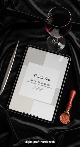 55 Flat lay of an iPad with a Thank You page a silver letter opener a wax seal stamp and a glass of .jpg