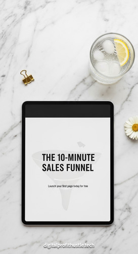 4 Minimalist marble desk flat lay with a tablet displaying a lead magnet mockup a gold paperclip a s.jpg